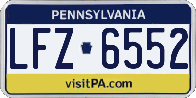 PA license plate LFZ6552