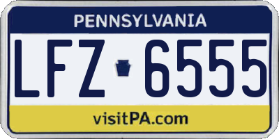 PA license plate LFZ6555
