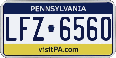 PA license plate LFZ6560