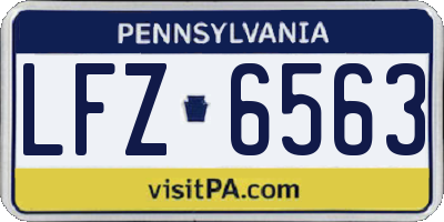 PA license plate LFZ6563