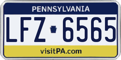 PA license plate LFZ6565