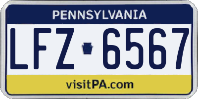 PA license plate LFZ6567