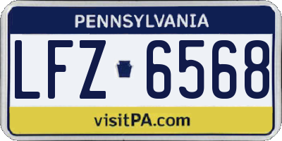 PA license plate LFZ6568