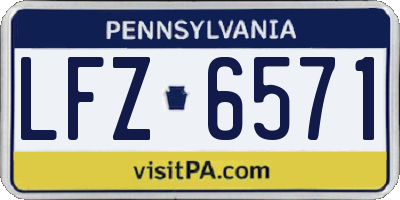 PA license plate LFZ6571