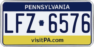 PA license plate LFZ6576