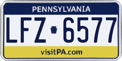 PA license plate LFZ6577