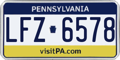 PA license plate LFZ6578
