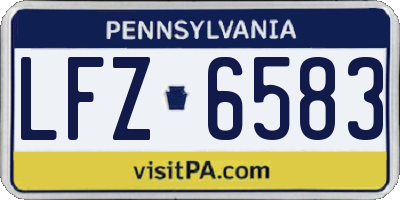 PA license plate LFZ6583