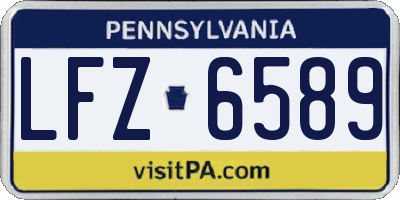 PA license plate LFZ6589