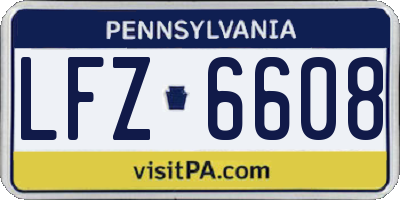 PA license plate LFZ6608