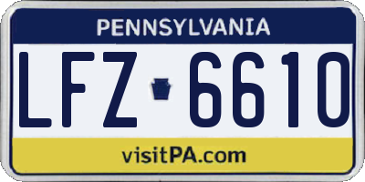 PA license plate LFZ6610