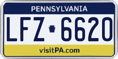 PA license plate LFZ6620