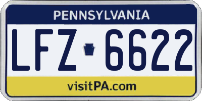 PA license plate LFZ6622