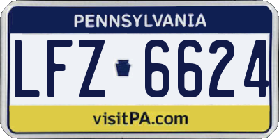 PA license plate LFZ6624