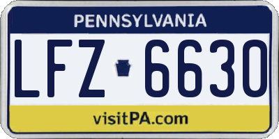 PA license plate LFZ6630