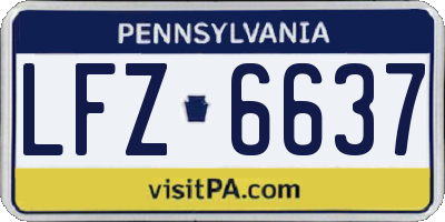 PA license plate LFZ6637