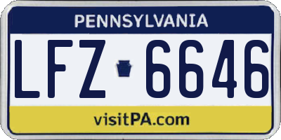 PA license plate LFZ6646