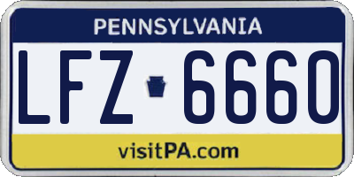 PA license plate LFZ6660