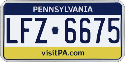 PA license plate LFZ6675