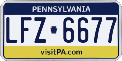 PA license plate LFZ6677