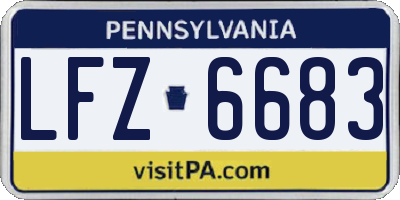 PA license plate LFZ6683