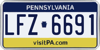 PA license plate LFZ6691