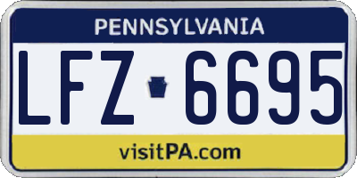 PA license plate LFZ6695