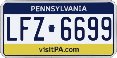 PA license plate LFZ6699