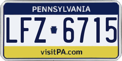 PA license plate LFZ6715