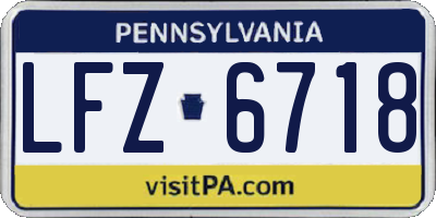 PA license plate LFZ6718