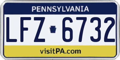 PA license plate LFZ6732