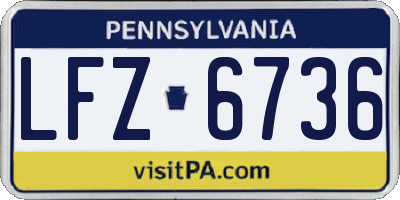 PA license plate LFZ6736