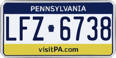 PA license plate LFZ6738