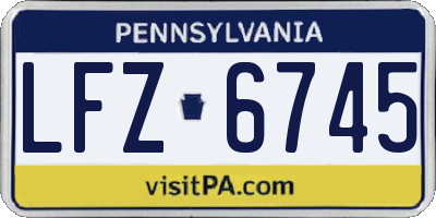 PA license plate LFZ6745
