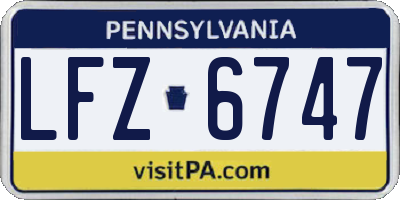 PA license plate LFZ6747