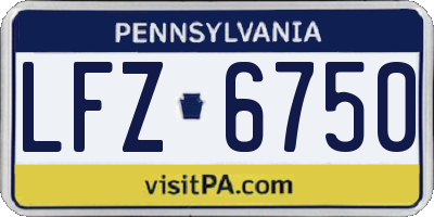PA license plate LFZ6750