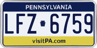 PA license plate LFZ6759