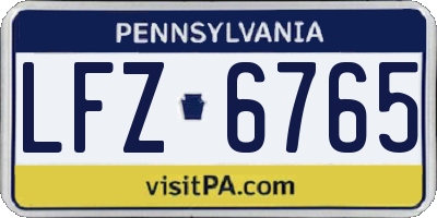 PA license plate LFZ6765