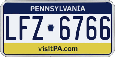 PA license plate LFZ6766
