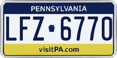 PA license plate LFZ6770