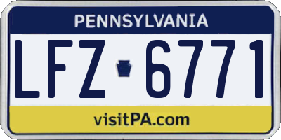 PA license plate LFZ6771