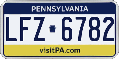 PA license plate LFZ6782