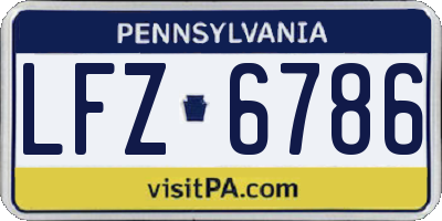 PA license plate LFZ6786