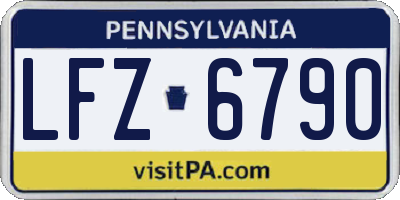 PA license plate LFZ6790