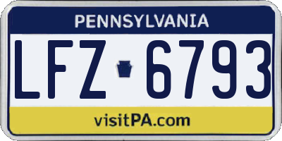 PA license plate LFZ6793