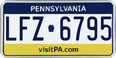 PA license plate LFZ6795