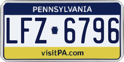 PA license plate LFZ6796