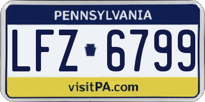 PA license plate LFZ6799