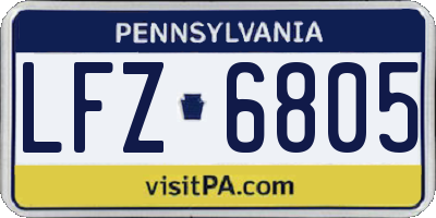 PA license plate LFZ6805