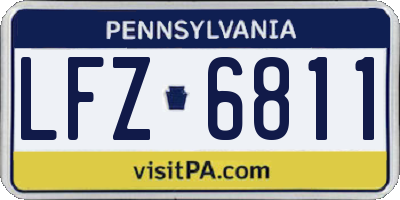 PA license plate LFZ6811